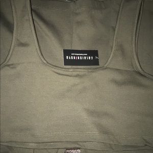 Army green two piece outfit